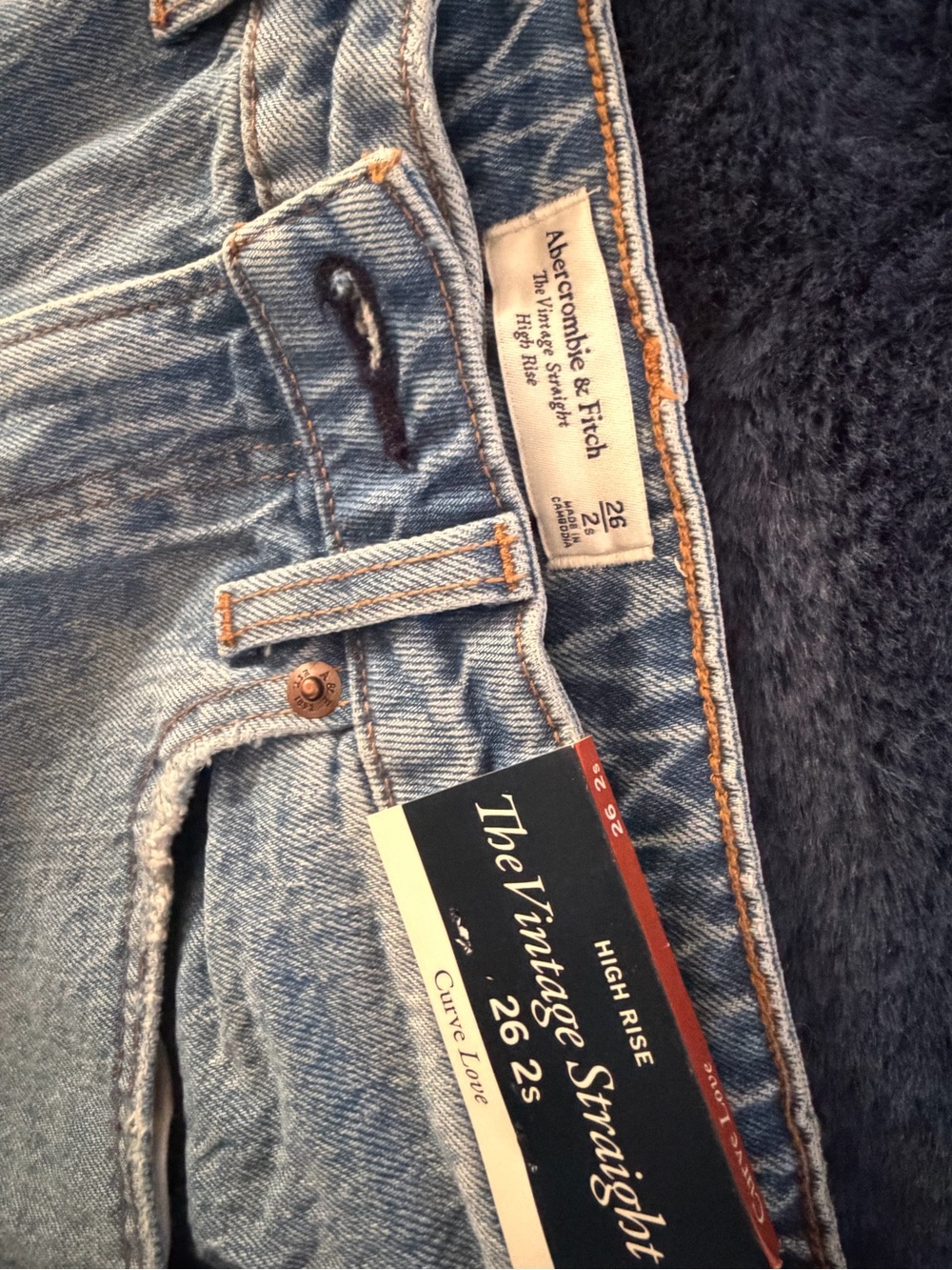 Abercrombie & Fitch Light Blue High Rise Vintage Straight Jeans